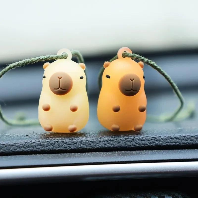 PVC Car Charm Backpack Cute Decoration Color Changing Soft Silicone UV Capybara Stylish and Cute Car Interior Accessories 1-4pcs
