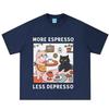 Fashion Funny Cat More Espresso Less Depresso T Shirt Unisex Unisex Aesthetic Vintage Tshirt Cartoon Cute Cotton Oversized T Shirts