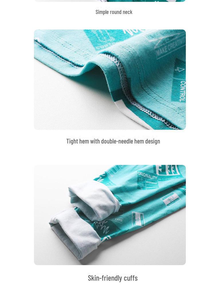 Men's Thermal Round Neck Cotton Sweater and Pants Set