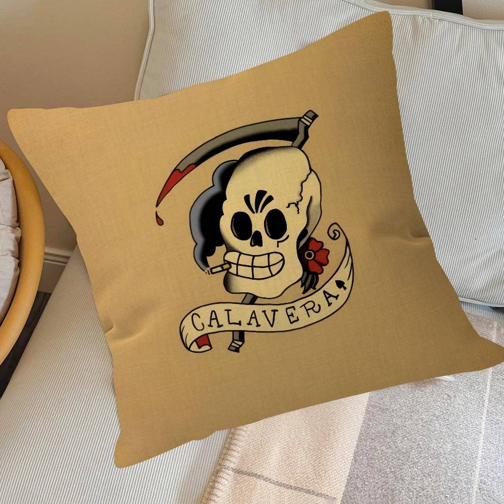 Pillow Covers Cartoon Sofa Decorative Home Double-Sided Printing Short Plush Cute Cushion Cover Classic G-G-Grim Fandango Game