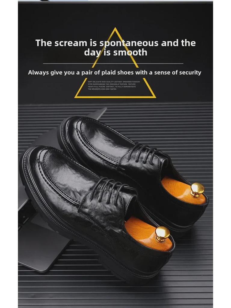 Herren Große Formelle Leder Derby Schuhe - Britischer Stil, Lässige Schnürung