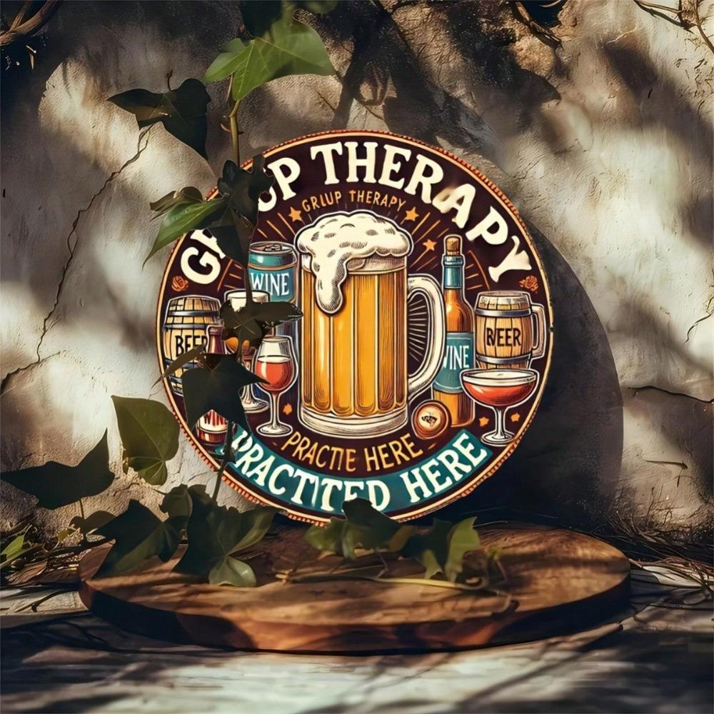 Vintage Metal Therapy Sign Wall Art for Home Bar Kitchen Decor