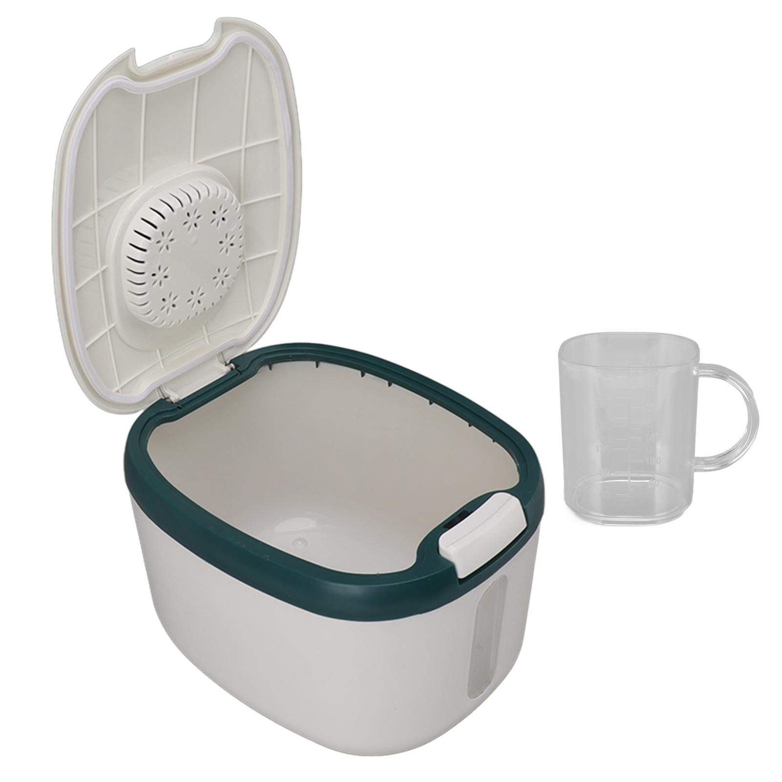 

Rice Container Bug Proof Odorless Airtight Rice Box with Clear Window for Grains Sugar Flour S Green (5kg 11.0lb) L