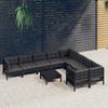 Day and Night - Day and Night Garden Furniture 10 Pieces with Black Pine Wood Cushions