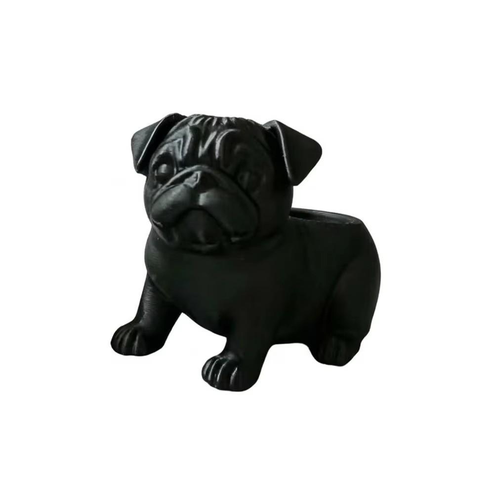 Pug Shaped Pug Figurine Plant Holder PLA Handmade Planter Animal Shaped Planter  Indoor Decoration