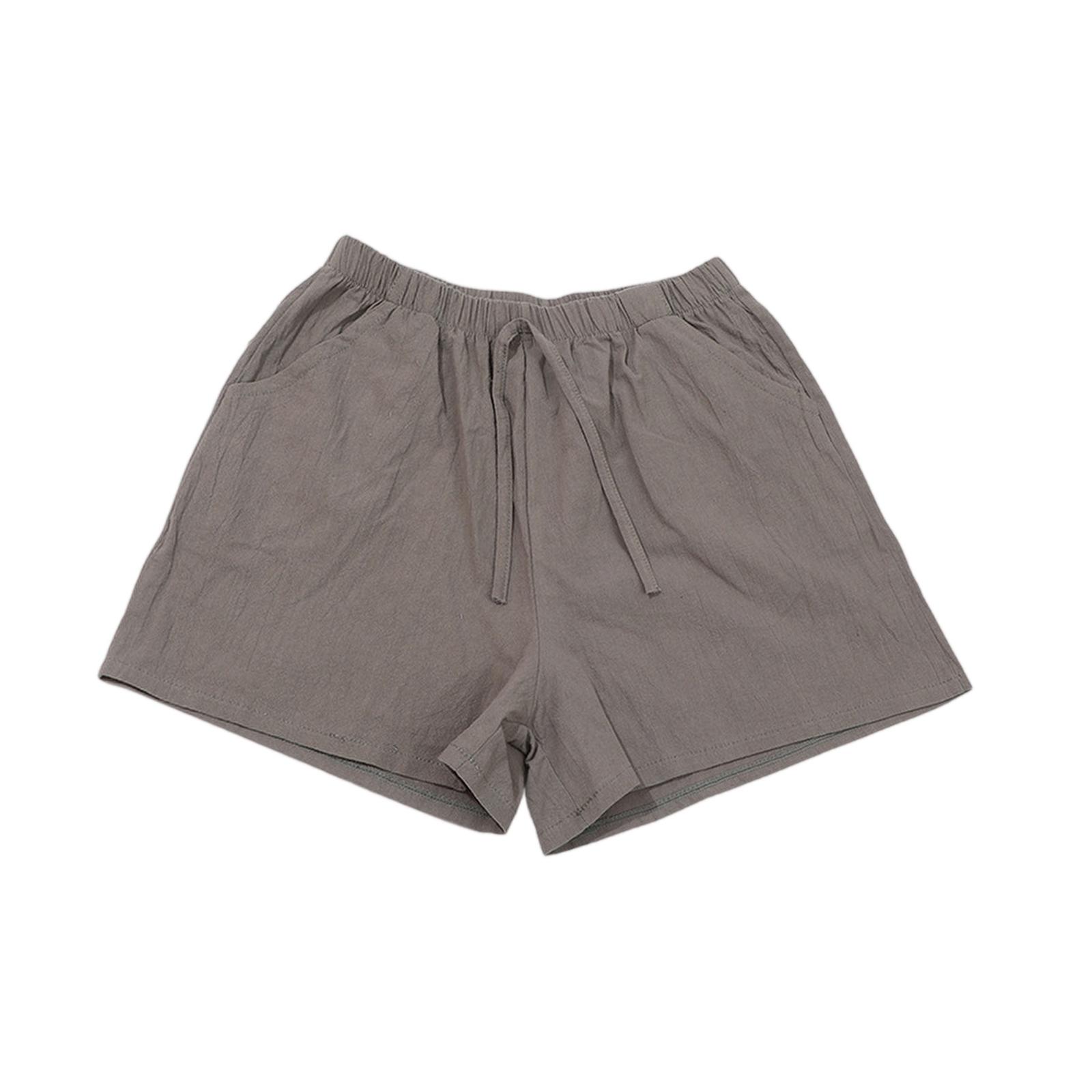 Kids Summer Drawstring Waist Shorts Elastic Waistband Casual Loose Fit Solid Color Lightweight Shorts for Boys and Girls M