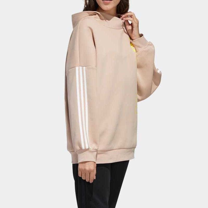 Adidas Neo Logo Print Loose Fit Hoodie Women Hoodies Pearl-Pink FU1053