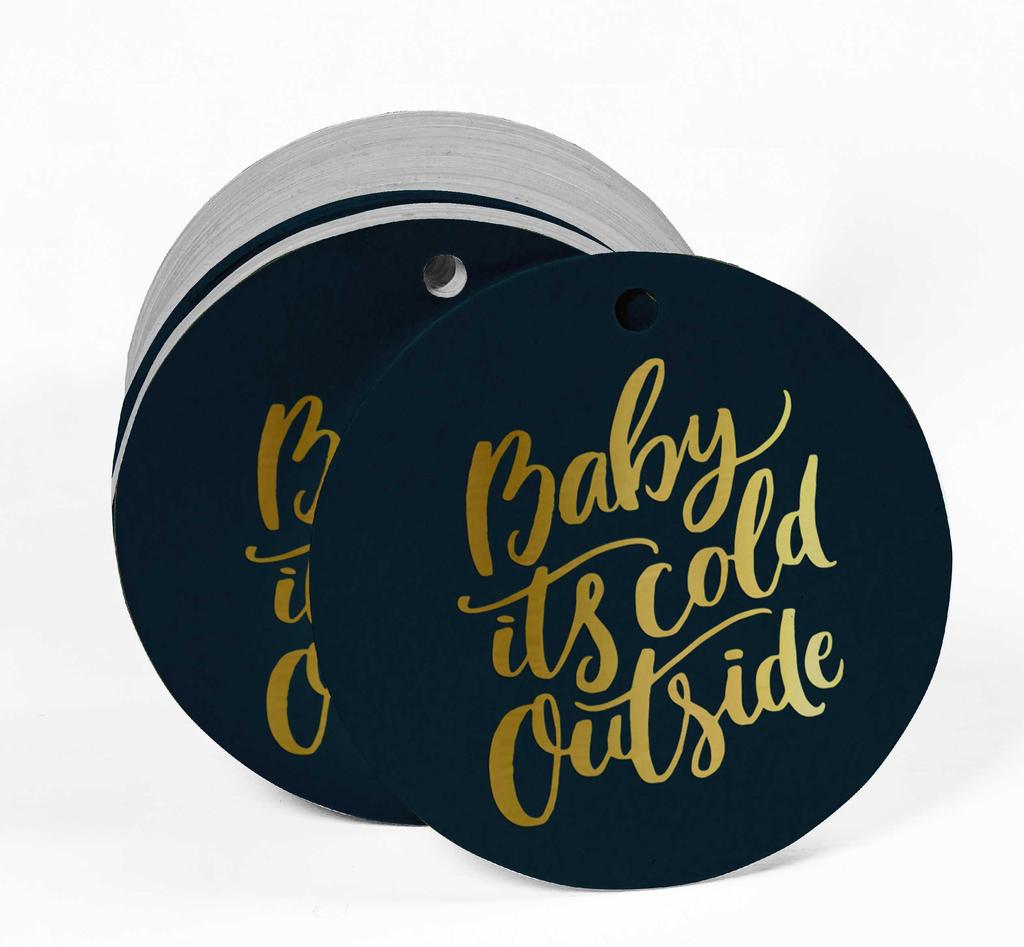 Inkdotpot Real Gold Foil Baby It's Cold Outside Baby Shower Tags Favor Hang Paper Tags 100