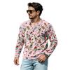 Men's Casual Street Loose Fit V-Neck Christmas Print Shirt