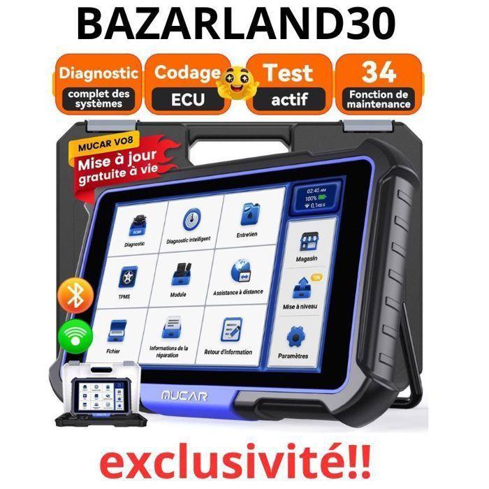 OBD2 diagnostický nástroj - BAZARLAND30 - MUCAR VO8 - Kompletní diagnostika - Kódování ECU - Kompatibilní s 20K+ modely