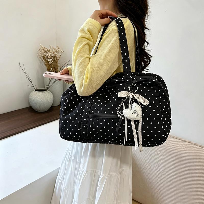 Polka Point Tote Bag Commuter Travel Shoulder Tote Bag Women's Large Capacity Underarm Bag