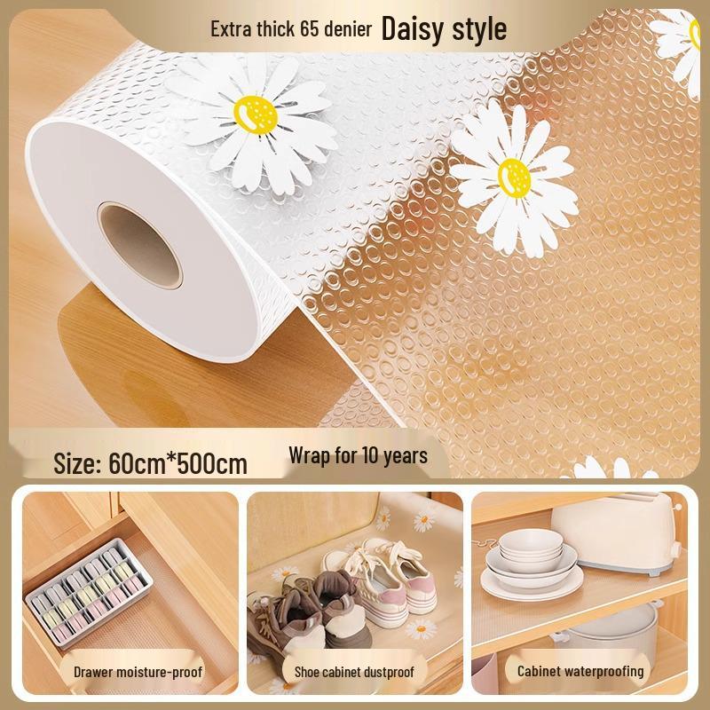 Waterproof Self-Adhesive Drawer and Cabinet Liner - Oilproof, Dustproof, Moisture-Proof Mat for Wardrobes and Kitchens
