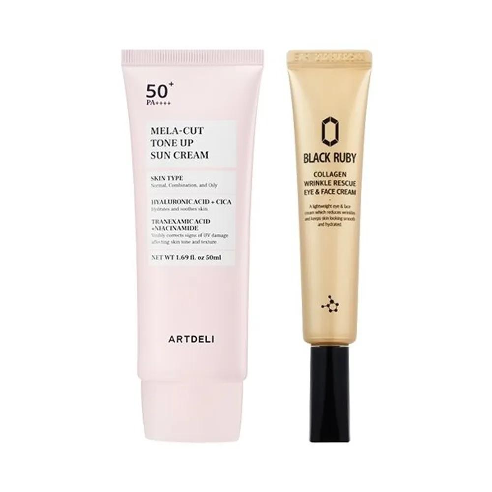 ARTDELI Melacut Tone-Up Sun Cream 50ml + BLACK RUBY Collagen Eye Cream 30ml