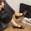 Móda 2024 Žhavá výprodejová obuv Dámská přezka Dámské ploché boty jaro podzim hranatá špička pevné ploché ležérní pohodlné kancelářské dámské boty