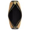 Coach Teri 24 Brand Logo Straw And Leather Tote Shoulder Bag Medium Women Bags Khaki Black CAL90-IMXUB