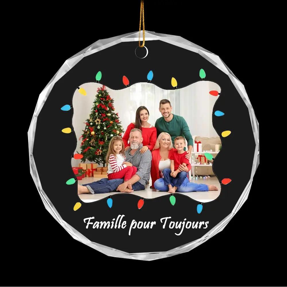 

Customizable Crystal Christmas Ornament Personalized Holiday Tree Decoration Christmas Wedding Family Engraved Gift Photo/T U4A2