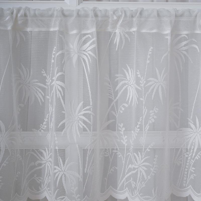 Breathable Sheer White Curtains for Window Stylish Lace Designs Kitchen Dining Decoration