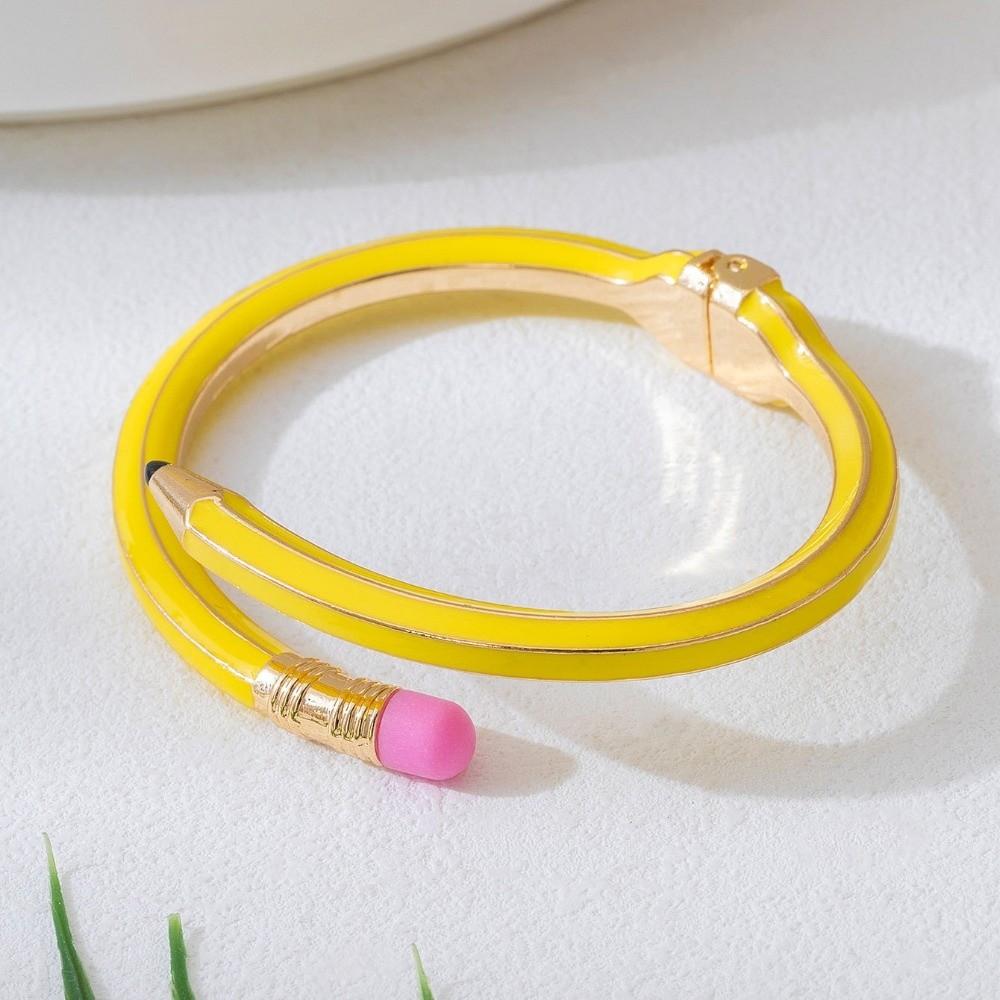 Unique Pencil Bangle Trendy Fashion Cuff Bracelet Cute Cross Enamel Bracelet  Daily жёлтый