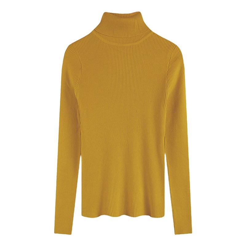Solid Half High Collar Base Pullover Sweater for Women Autumn and Winter New Knitted Sweaters Long Sleeve Slim Fit Casual Woman Jumpers Tops 25055
