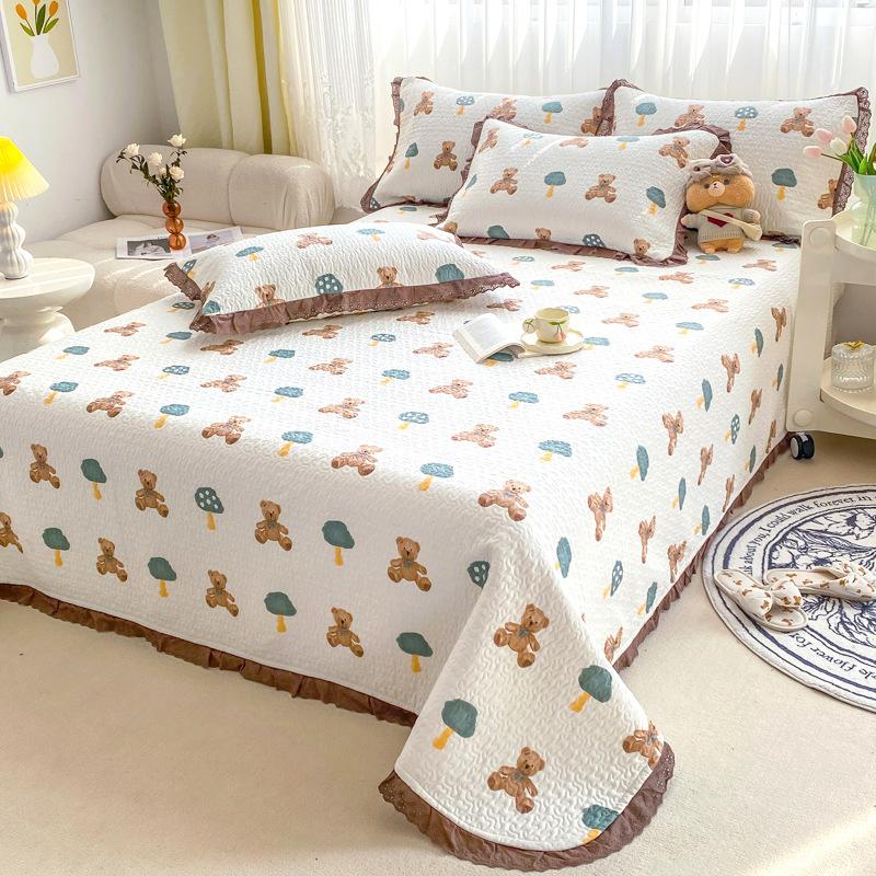 New Cotton Bed Cover Retro Lace Cotton Bed Cover Set of Three