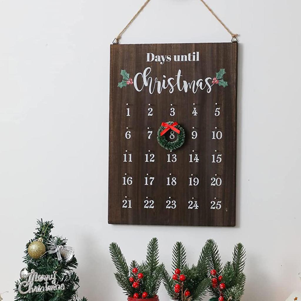 Wooden Christmas Countdown Calendar Seasonal Decor 25 Days Advent Christmas Calendar Sign For Friends Neighbors Classroom Living