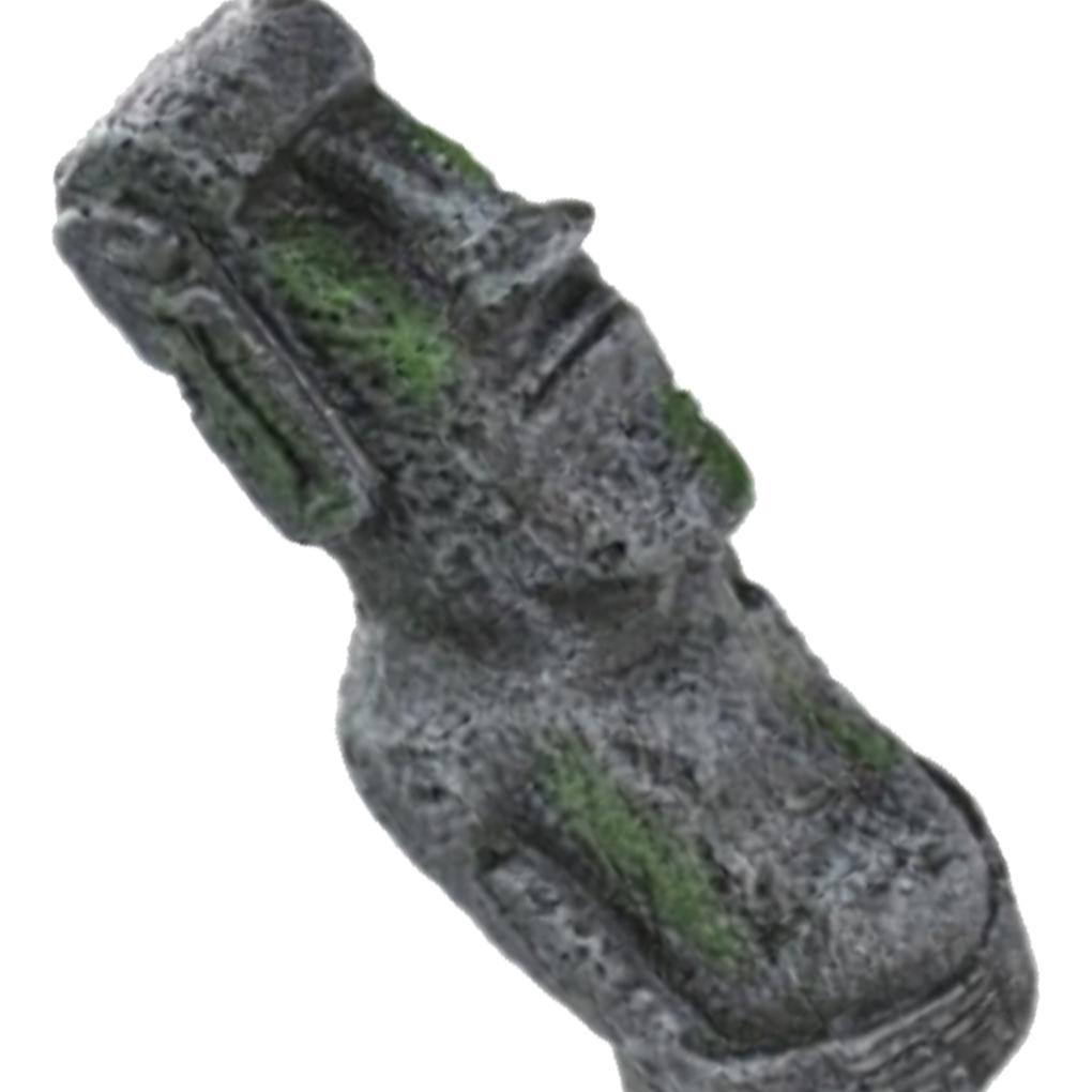 Resin Artificial Aquarium Easter Island Statue Decoration Underwater Landscaping Craft Ornaments Fish Tank Decor