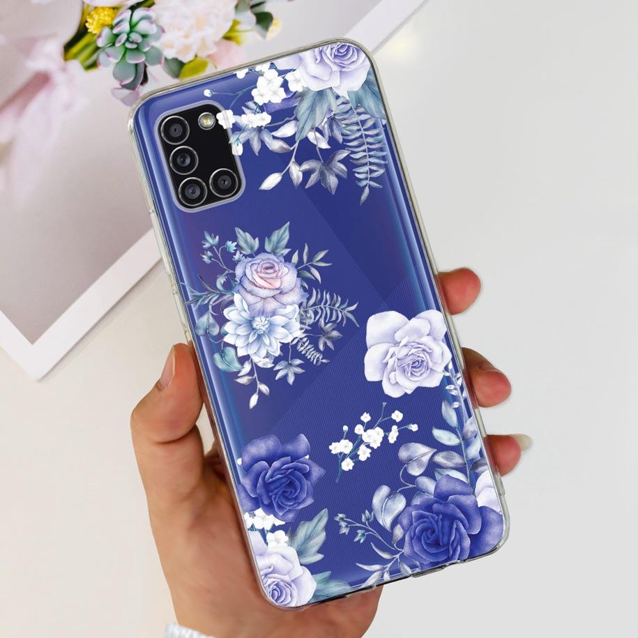 For Samsung A51 Case SM-A515F Flower Cover Fashion Silicone Soft Bumper Clear Funda For Samsung A31 A71 SM-A315F A 51 Phone Case
