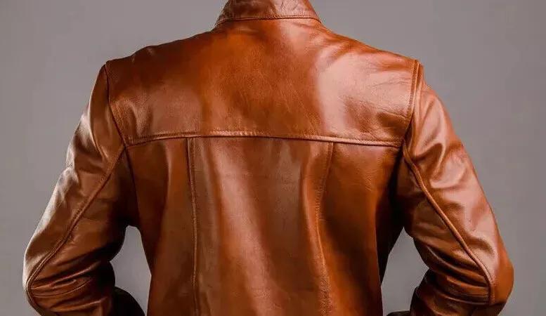 Handmade Men Biker Motorcycle Stylish Brown Real Hot Lambskin Leather Jacket