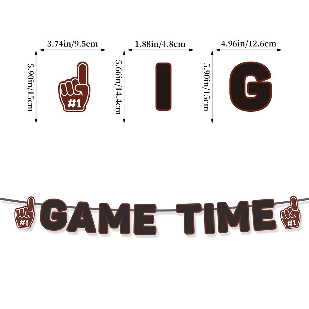 American Football Party Birthday Decoration Super Bowl Football Flag Latte Honeycomb Ornament Set