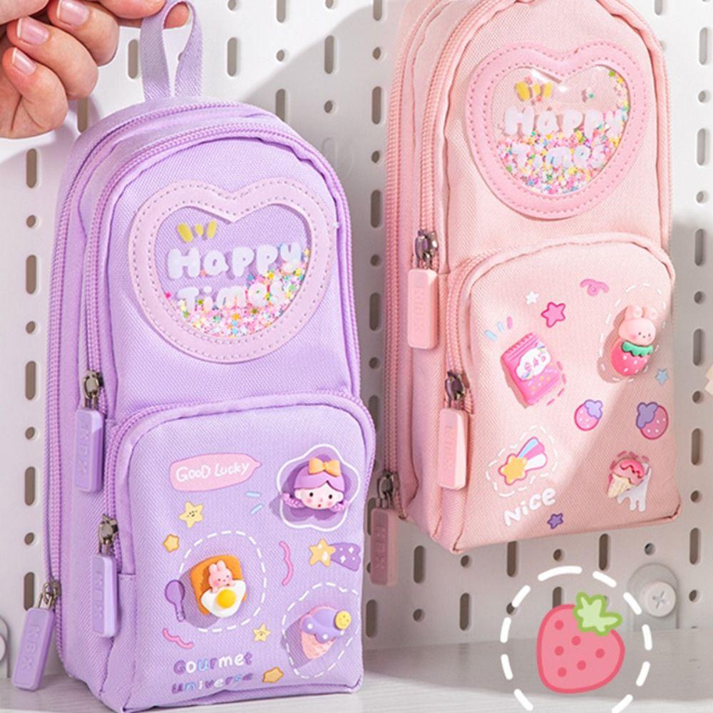 3-lagiges Federmäppchen mit 6 Taschen, wasserdichte Stiftbox, niedliche Stifttasche, Geschenk für Studenten
