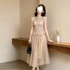 French slim-fit lace sleeveless dress women's two-piece set huge beautiful skirt super fairy fresh explosion commute