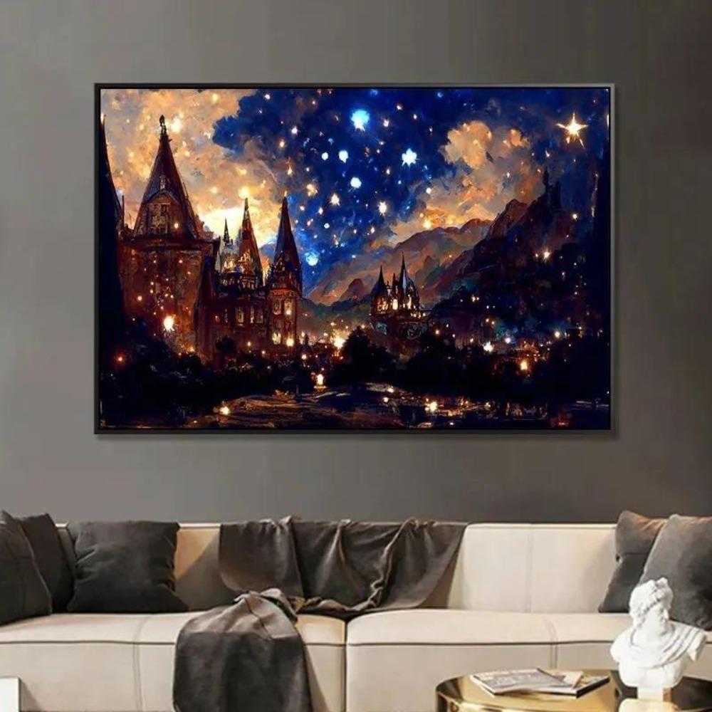 Diamond Painting Handmade DIY Starry Sky Castle Home Decoration Painting Romantic Night Light Luxury