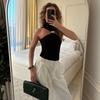 European and American style spring new women's clothing personalized metal decoration sleeveless neck hanging sexy slim vest top women