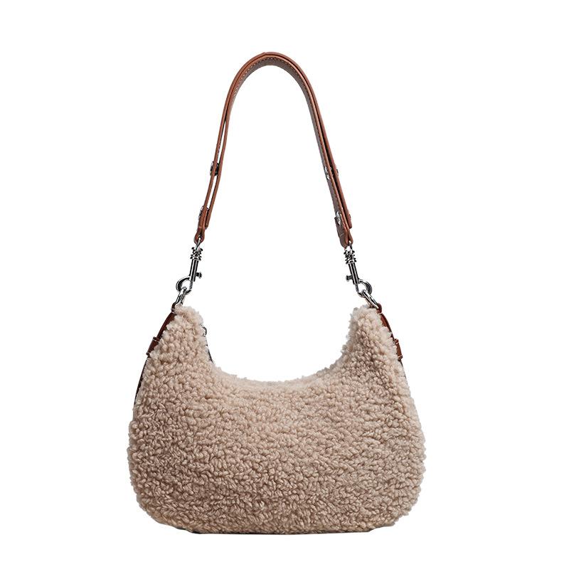Autumn and winter new armpit bag plush bag women's winter plush women's bag single shoulder crossbody saddle bag