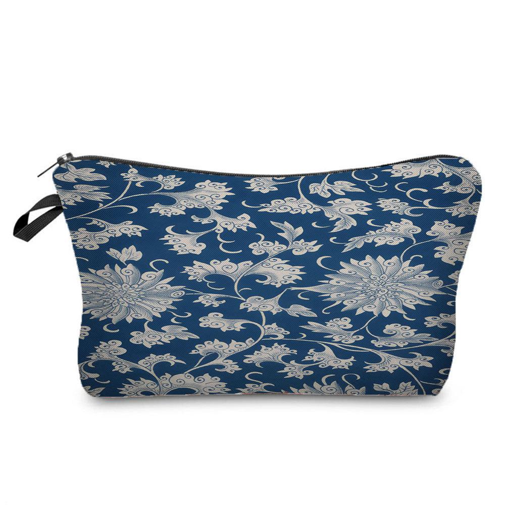 Women Flower Print Cosmetic Bag Toiletries Organize Travel Storage Case 6694