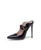New Luxury Naked Pumps Women High Heels12cm Thin Heels Pointed Toe Patent Leather Woman Shoes Professional Shoes Size 47