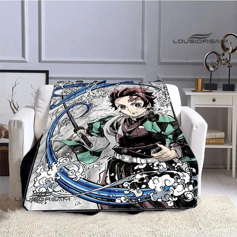 Demon Slayer Cartoon Deka s potiskem Dětské Teplé deky Flanel Měkká a pohodlná podšívka do postele Dárek k narozeninám