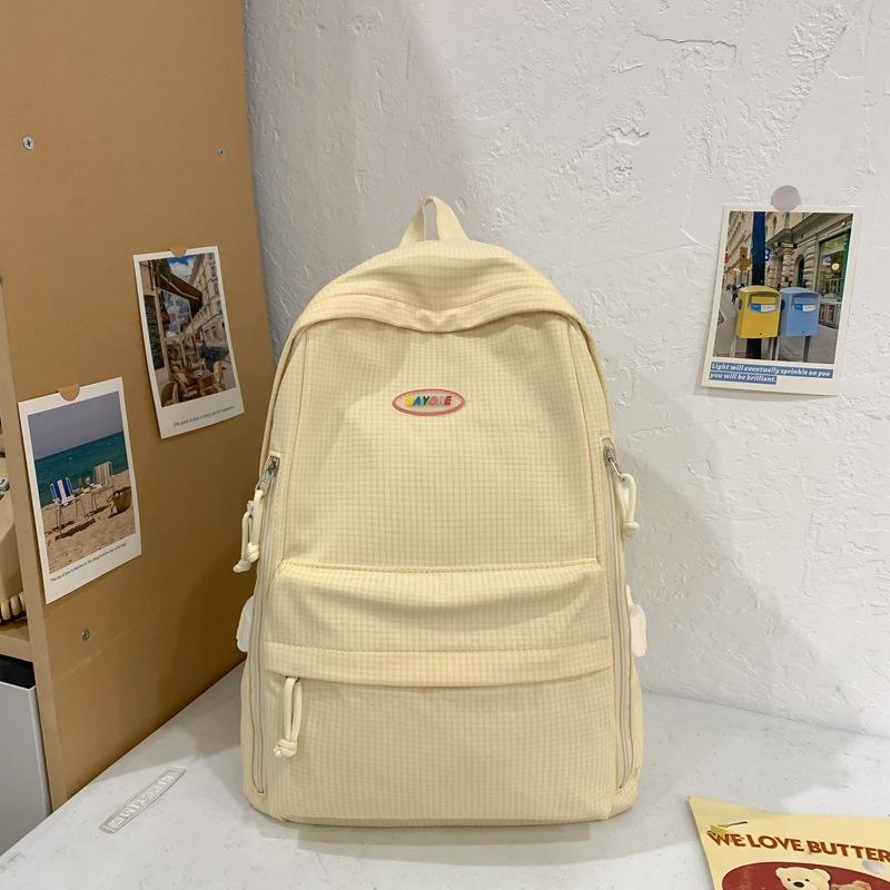 Corduroy Schoolbag Solid Color Student Backpack For Men And Women