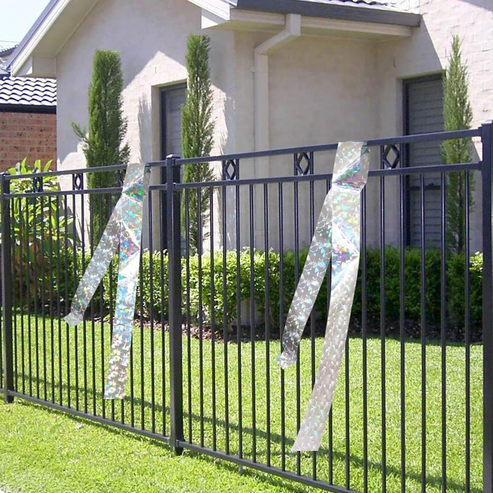 1 Roll 80M Bird Scare Tape Dual-sided Shining Pigeons Reflective Ribbon Bird Deterrent Tape Garden Yard Bird Repellent RibbonS