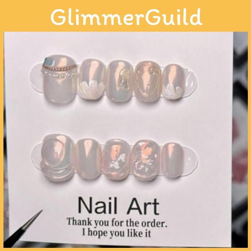 Handmade Wearable Mermaid Bubble Nail Art Premium Quality With Flashy Fish Tail Design Suitable For Ladies