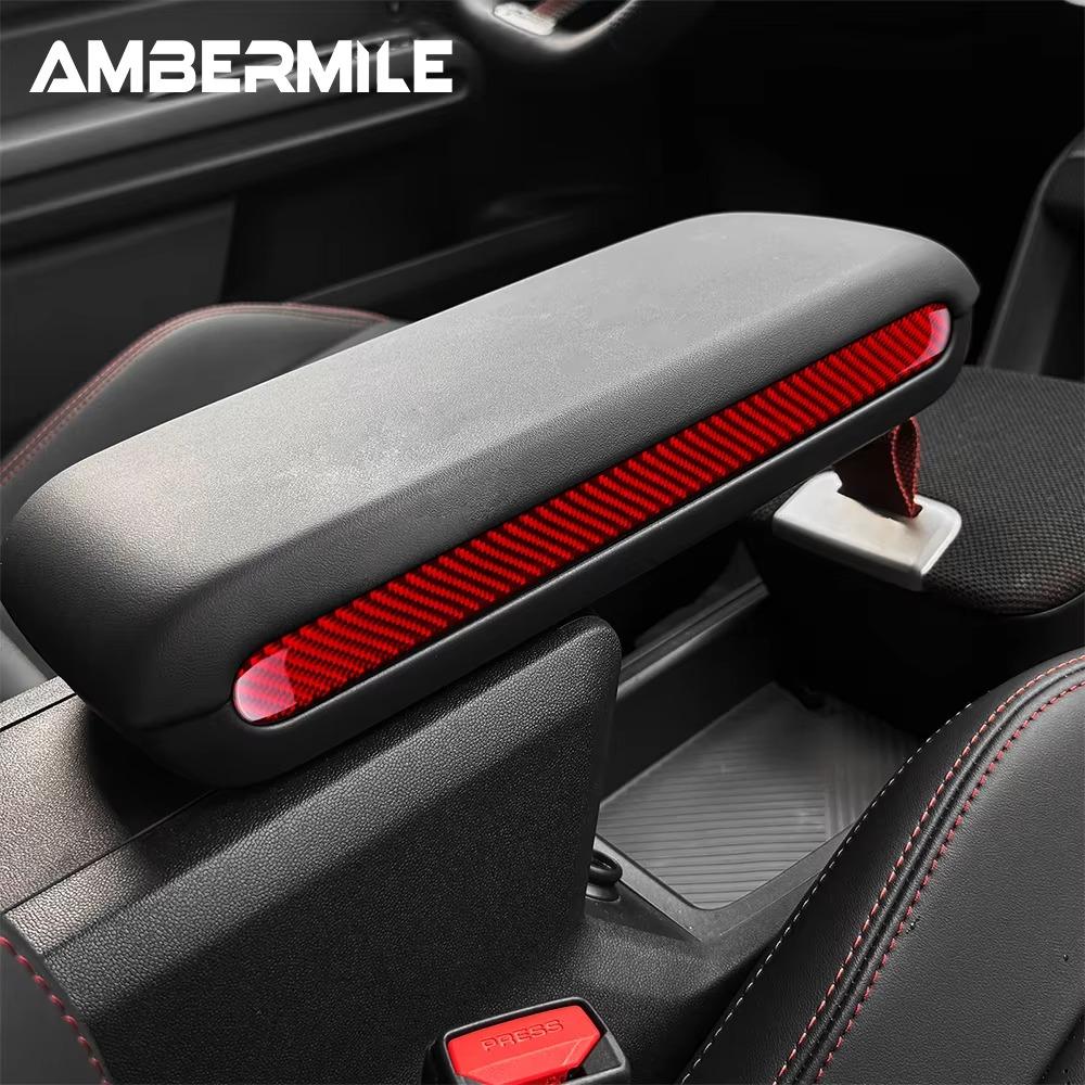 Car Armrest Box Side Strip Sticker Interior Trim Accessories Soft Real For Mini Countryman U25 2024 2025 Carbon Fiber Decoration