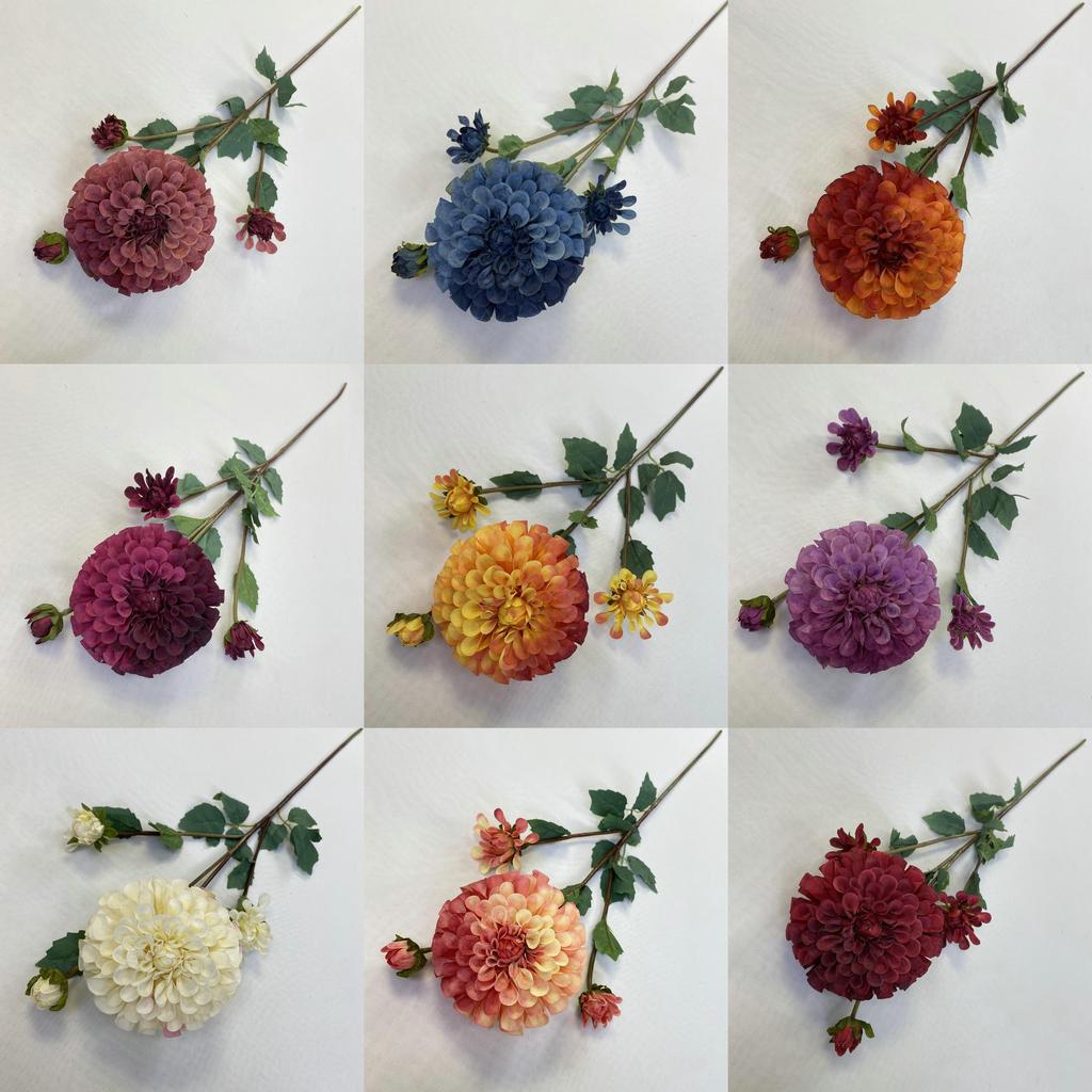 Fushou Dahlia Artificial Flower For Home Decor And Photography Props