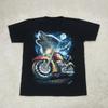 Wild T Shirt Unisexs Large Black Wolf Eagle Motorcycle Flame Biker Y2k Tops Vintage Designer Clothes Top For Everyday Wear