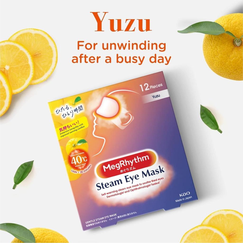 MegRhythm Steam Hot Eye 12 Masks X 12 Packs Mask, Chamomile,