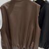 Damen Herbst Winter Stil Ärmellose Oberbekleidung Layering Modischer Rundhalsausschnitt