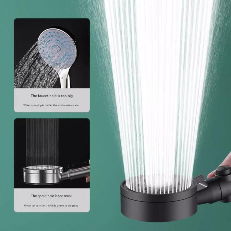 Water Saving Shower Head Featuring Advanced Pressure Boosts & Large Sprays Surfaces for Efficient Rinsing Use
