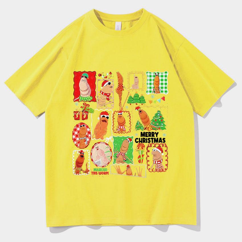Marcus The Worm Men Women Tshirt High Quality Oversized Tshrits Funny Meme Popluar Tee Cotton Y2K Tops Christmas Gift Teenagers