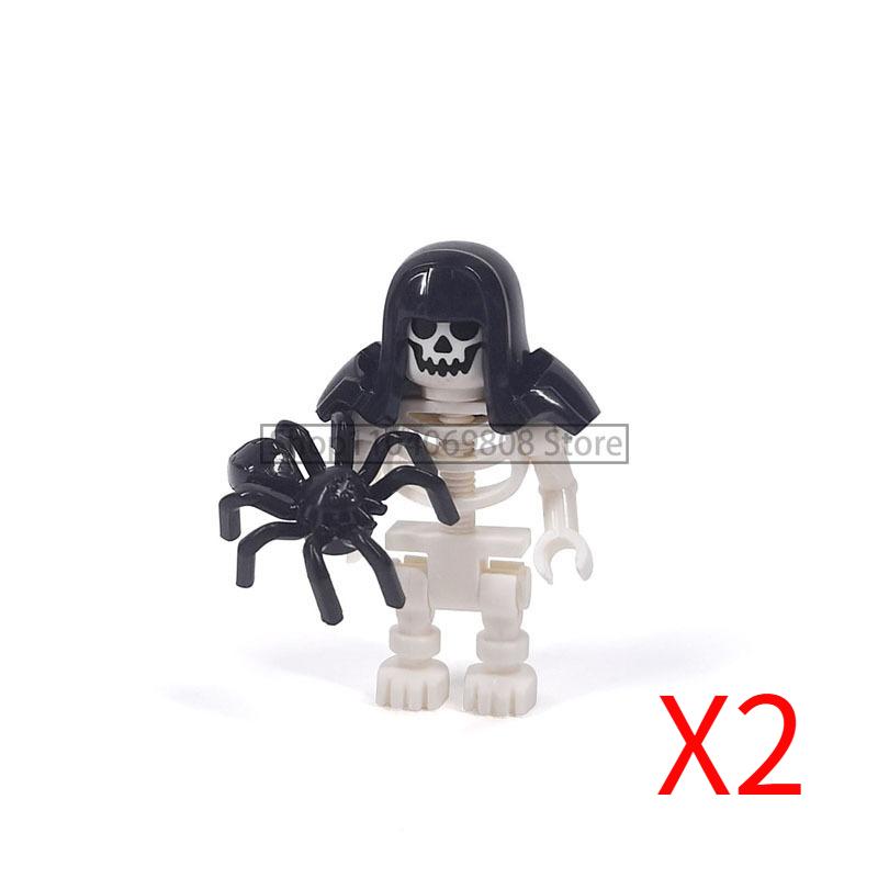 MOC Halloween Building Blocks Skeleton Army Knight Figures Flame Horse Medieval Vampire Furniture Assembly DIY Bricks Toys Gifts