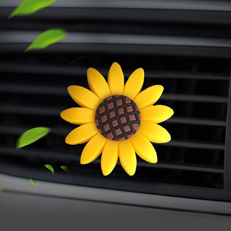 2pcs Car Fashion Multiflora Sunflower Car Air Outlet Fragrant Perfume Clip Air Freshener Diffuser For Women Interior Vent Clip Air Fresheners 2