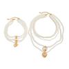 Ingemark 2Pcs/set Boho Exaggeration Multi Layer Imitation Pearl Heart Shape Pendant Necklace Women Charm Long Bead Chain Jewelry